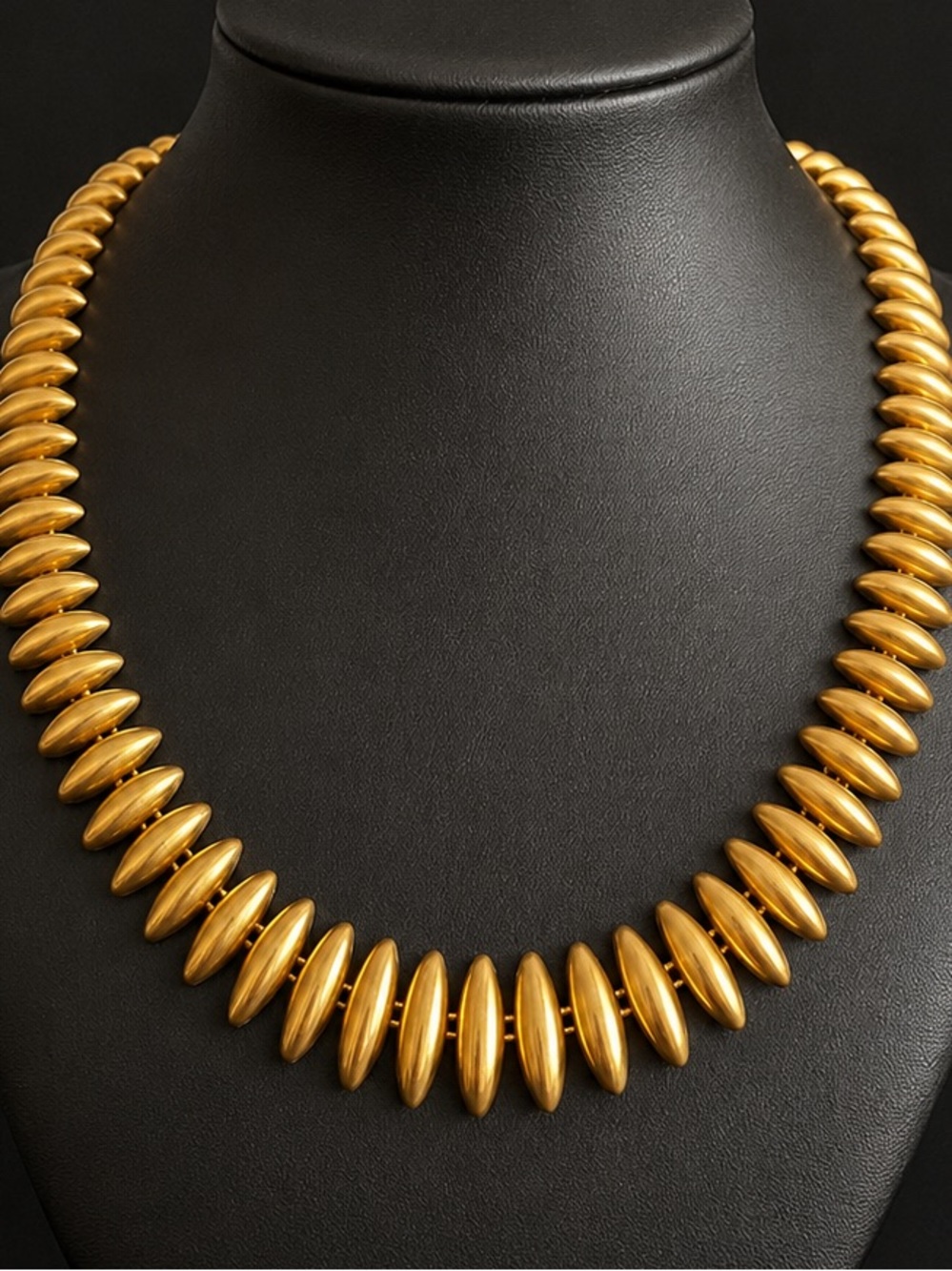 Monet 80s Gold Plated Spike Link Collar Choker Necklace signed Vintage necklace